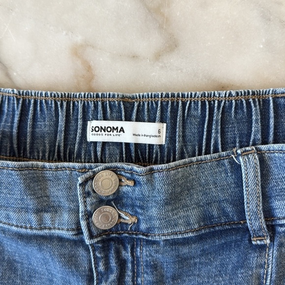 SONOMA Denim Joggers Cargo Utility Women's Blue Jeans Size 6 - Picture 2 of 8